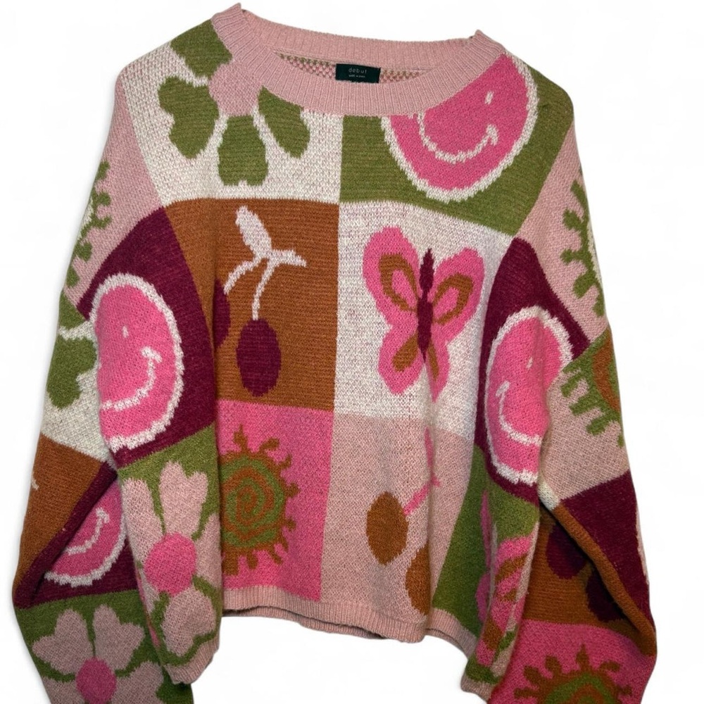 Debut Multicolor Patchwork Sweater - image 2